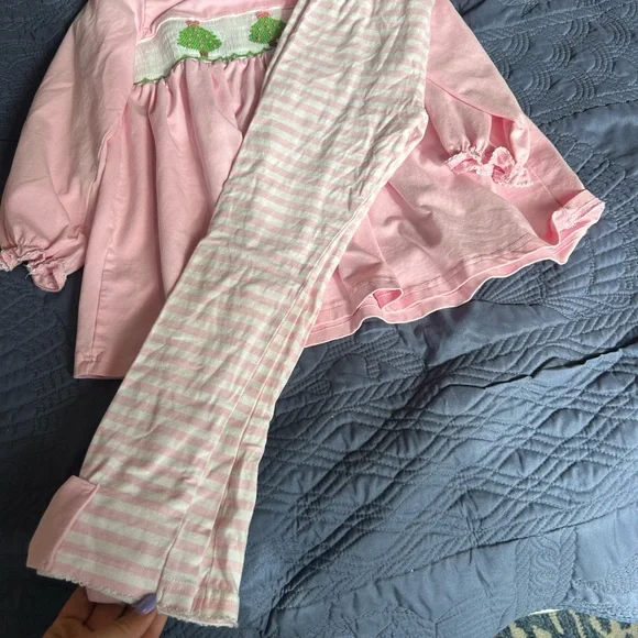 Pink Kids Pajamas with Tree Design - Picture 4 of 4